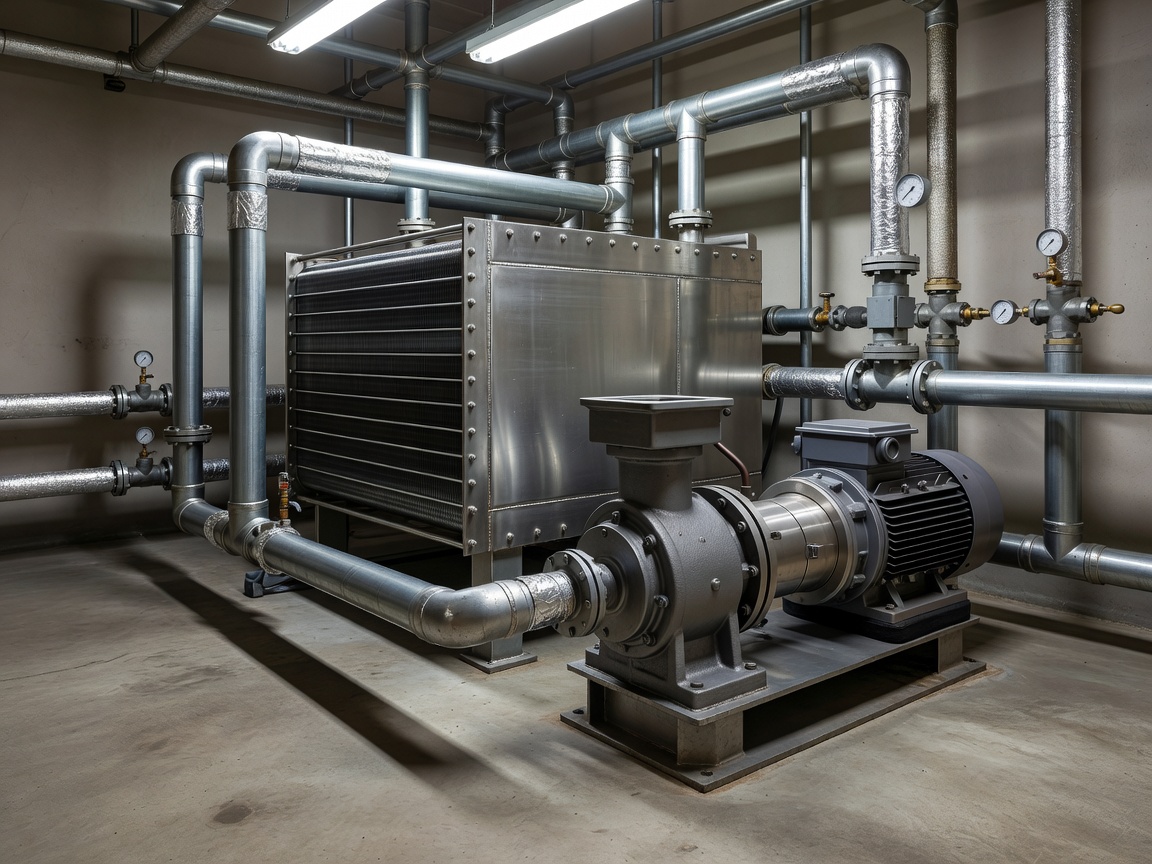 Engineered district heating substation plate heat exchanger and circulation pump system