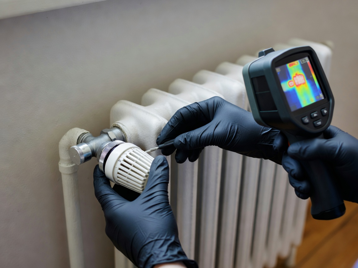 Radiator thermostat valve balancing and thermographic balancing in residential building