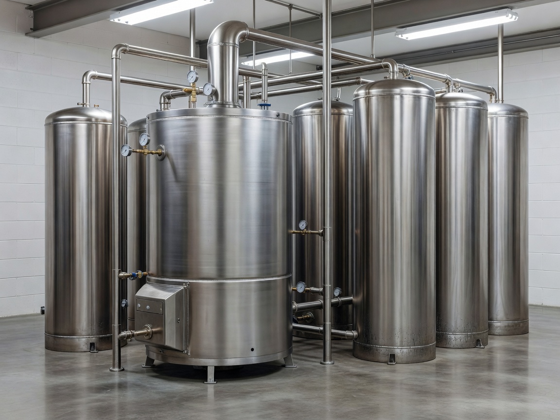 Stainless steel commercial water heater boiler and high capacity accumulator tanks